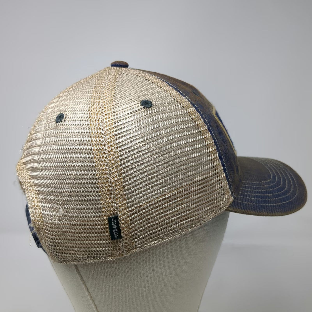 Legacy Trucker Hat Blue One Size TapClicks Patch Mesh Snapback Contrast Stitch