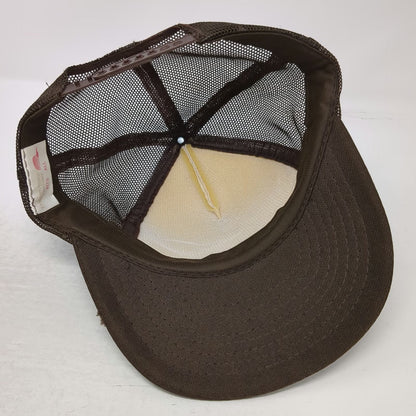 Designer Award Trucker Hat Brown One Size OK Paving Twin Falls Idaho Snapback