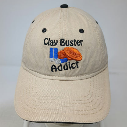 Sportsman Baseball Cap Beige One Size Clay Buster Addict Embroidery Shooting Hat