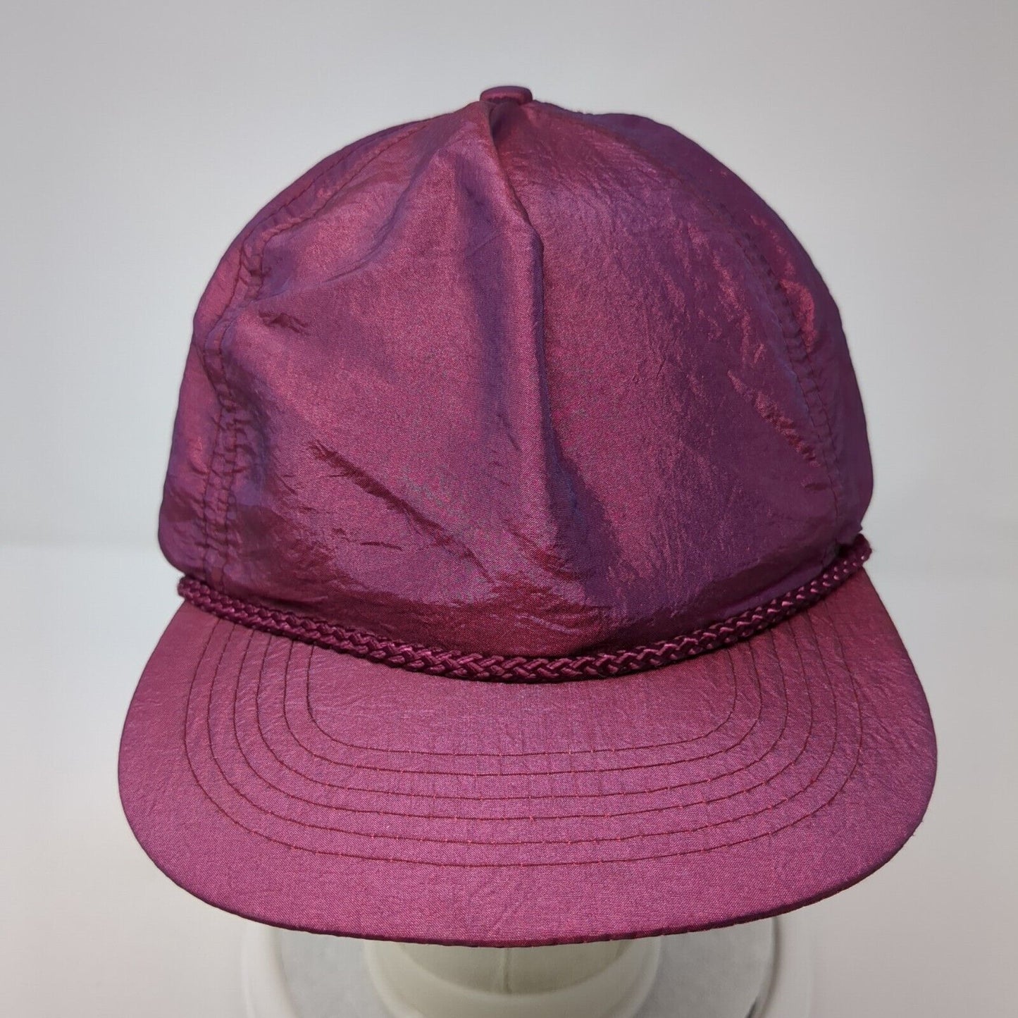 Headmost Snapback Hat Red One Size Adjustable Lightweight Blank Rope 6 Panel