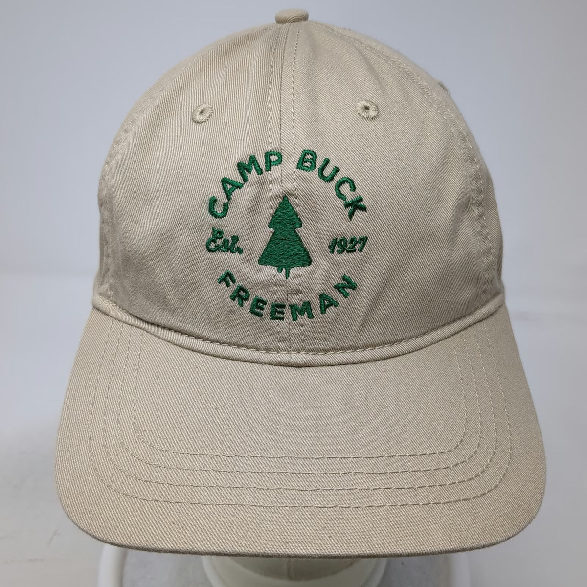 Cap America Baseball Cap Beige One Size Hat Slideback Cotton Camp Buck Freeman