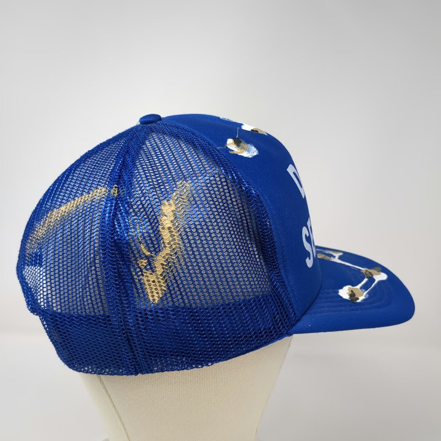 SWR Blue Vintage Trucker Hat Damn Seagulls Novelty Bird Poop Mesh Snapback