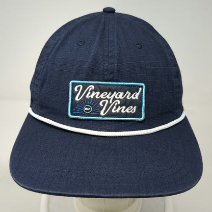 Vineyard Vines Snapback Blue Hat One Size Rope Ripstop Whale Logo Patch Cotton
