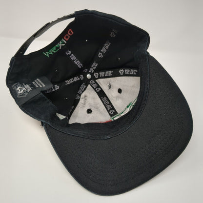 Hecho En Mexico Snapback Hat Black One Size Embroidered Top Level