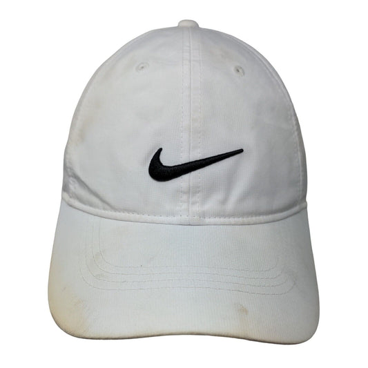 Nike Swoosh Strapback Hat White OSFM Embroidered Logo Legacy91 Dri-Fit