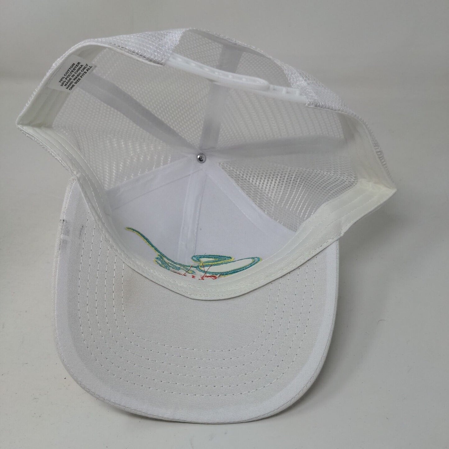 Sur Club Snapback Mesh Back Trucker Hat White OSFA Solid Embroidered