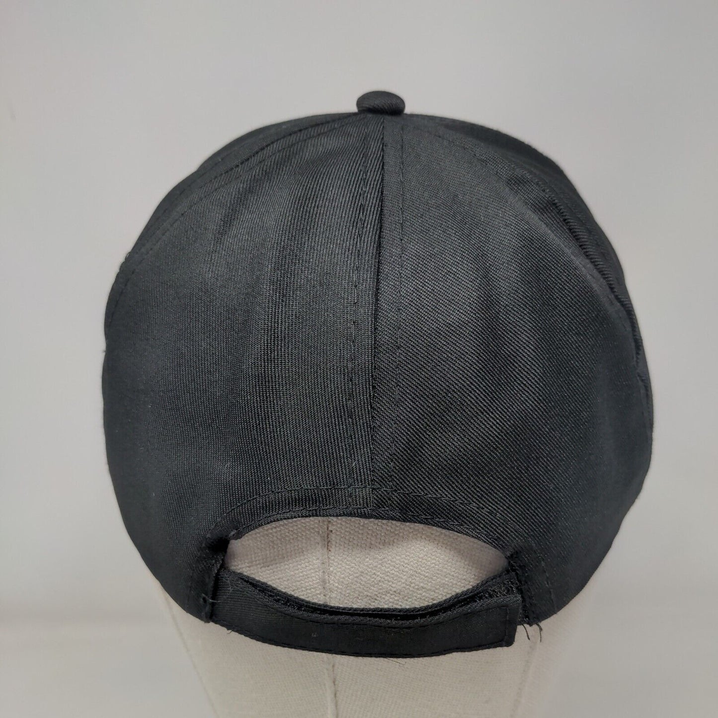 Unbranded Strapback Hat Black One Size Adjustable Blank 6 Panel Solid