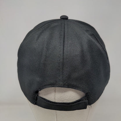 Unbranded Strapback Hat Black One Size Adjustable Blank 6 Panel Solid
