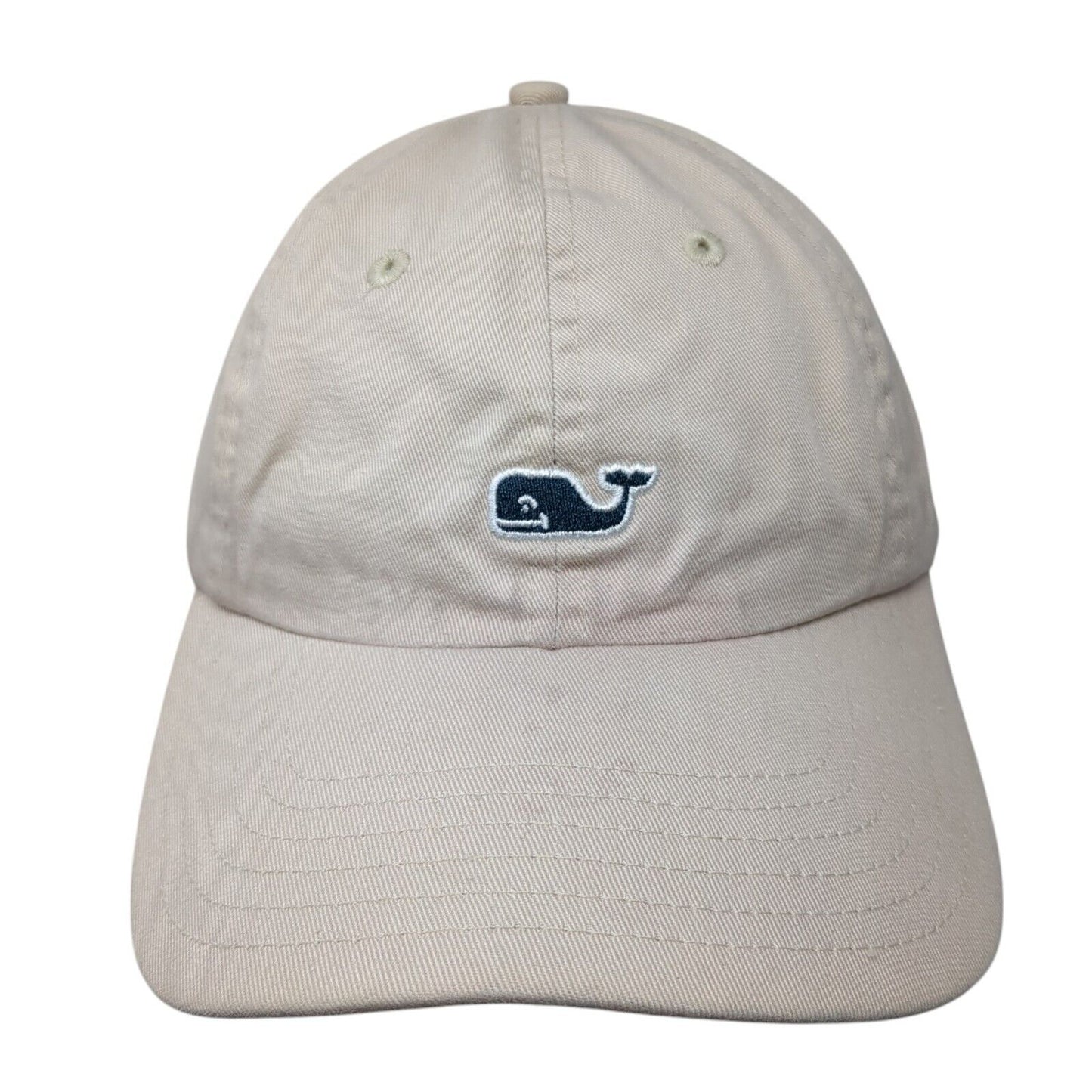 Vineyard Vines Whale Slideback Hat Tan One Size Adjustable Embroidered