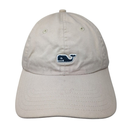 Vineyard Vines Whale Slideback Hat Tan One Size Adjustable Embroidered