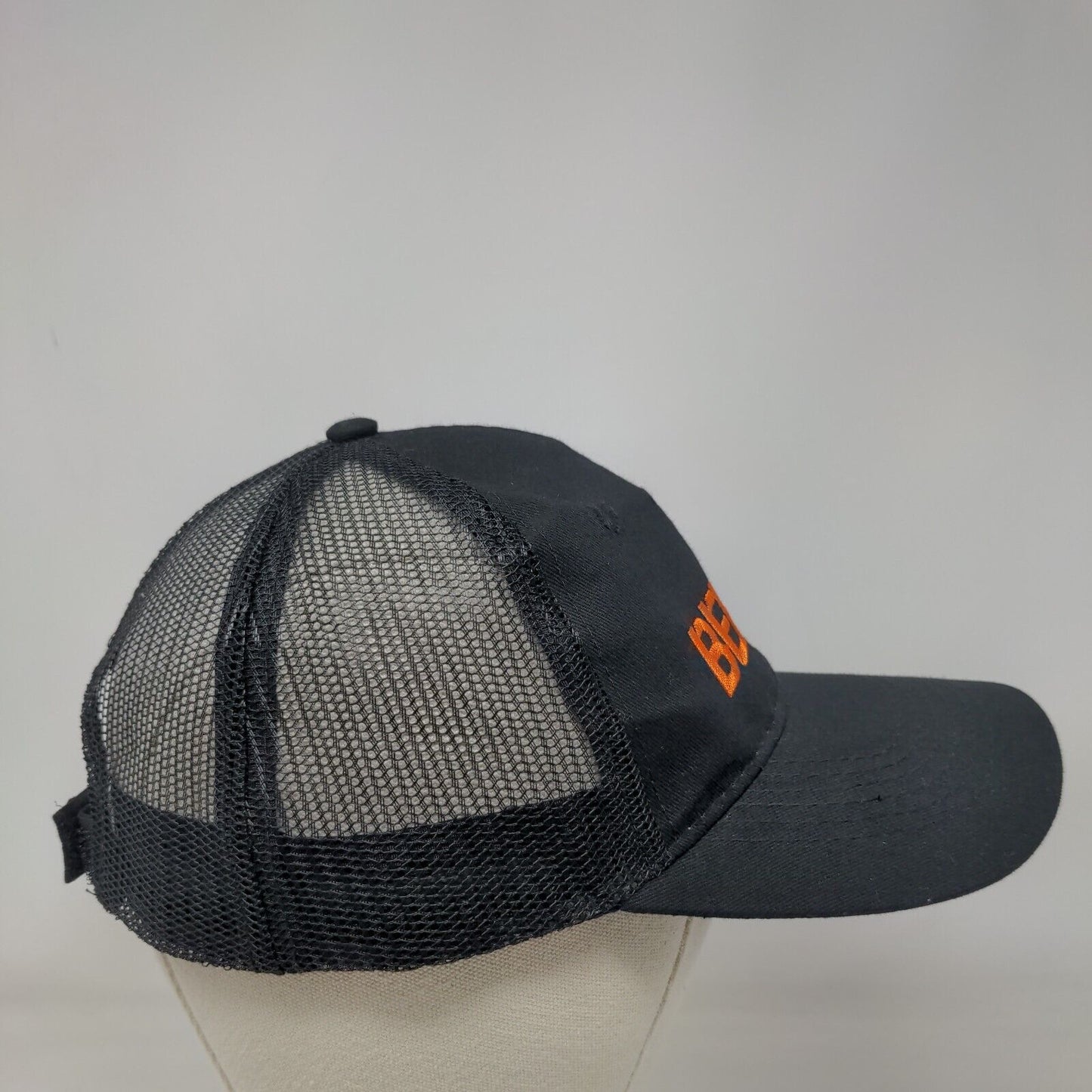 Behr Strapback Mesh Back Trucker Hat Black OSFA Embroidered 6 Panel