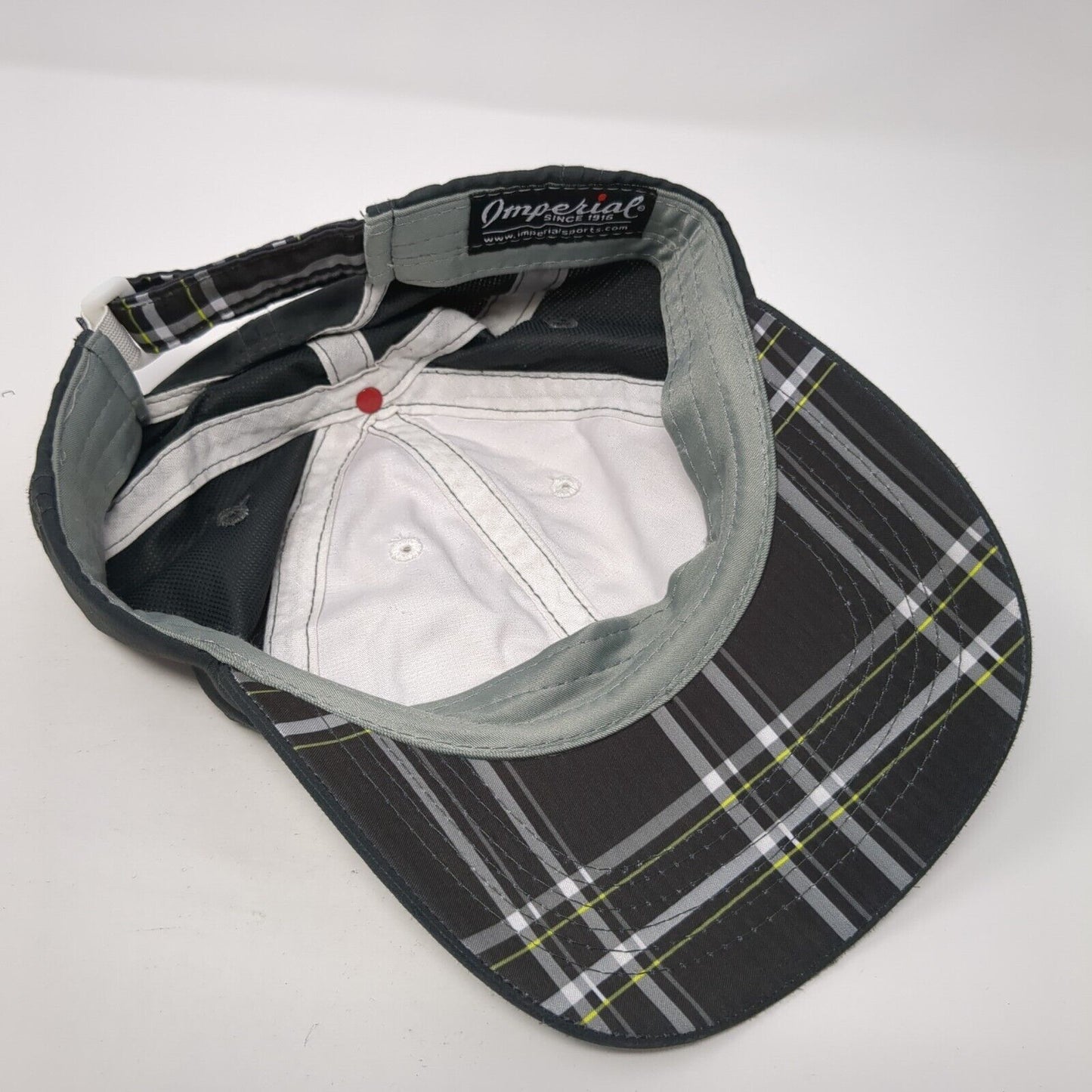 Imperial Strapback Hat Gray One Size Adjustable Colorblock Plaid Blank