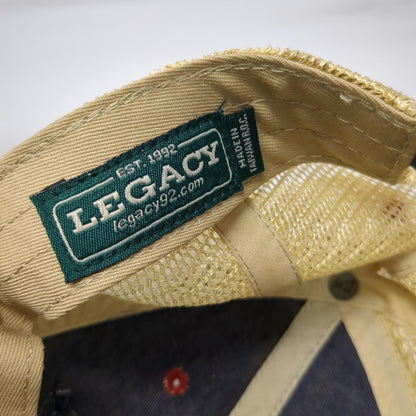 Legacy Trucker Hat Blue Orange Beige One Size Soldotna Alaska Moose Snapback