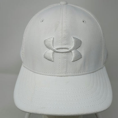 Under Armour Baseball Cap White XL Fitted Stretch Embroidered Logo Athletic Hat