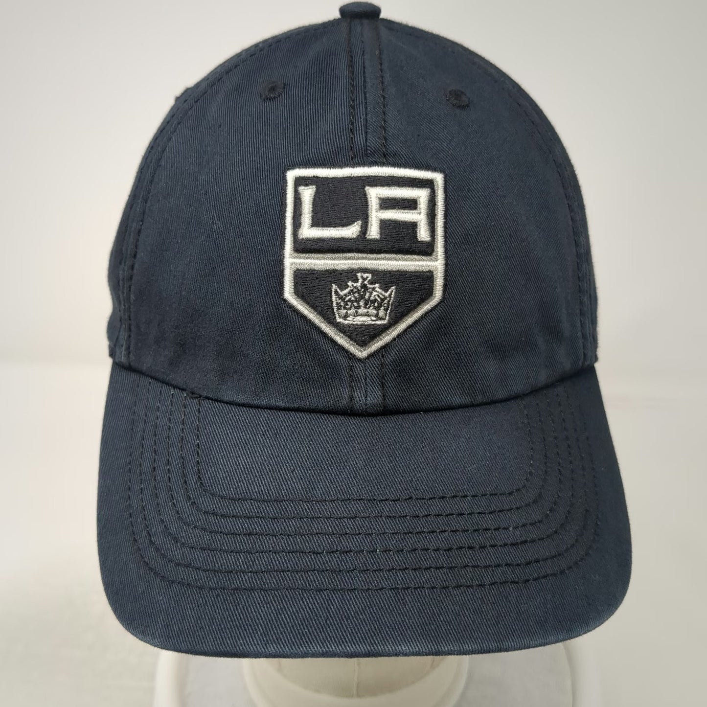'47 Los Angeles Kings NHL Blue Size M Fitted Green Underbrim Shield Hockey Hat