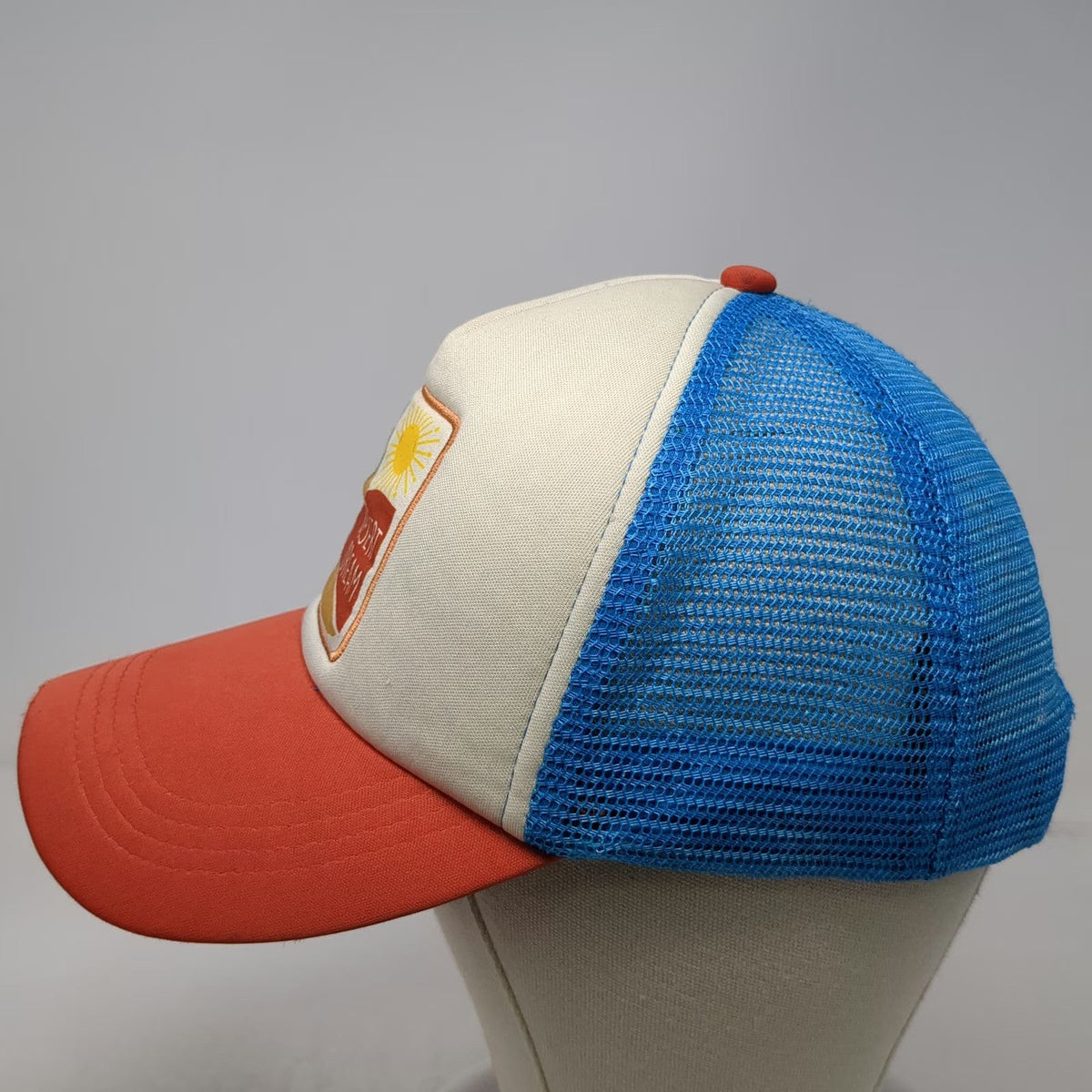 David and Young Trucker Hat White Orange Blue One Size Desert Dream Cactus Patch