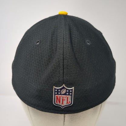 New Era Pittsburgh Steelers NFL Black Cap Size M Honeycomb Brim Stretch Fit Hat