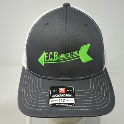 Richardson Trucker Hat Gray One Size 112 E.C.B Abbert Inc Logo Snapback Mesh