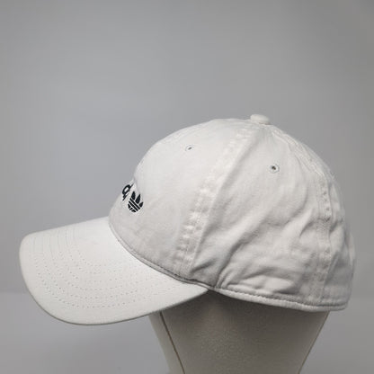 Adidas Trefoil Slideback Hat White One Size Adjustable Solid Vent Holes