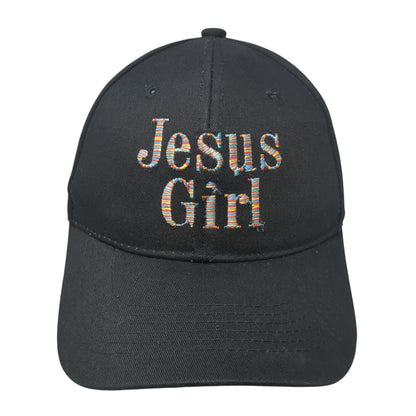 Jesus Girl Slideback Hat Black One Size Adjustable Embroidered Cross