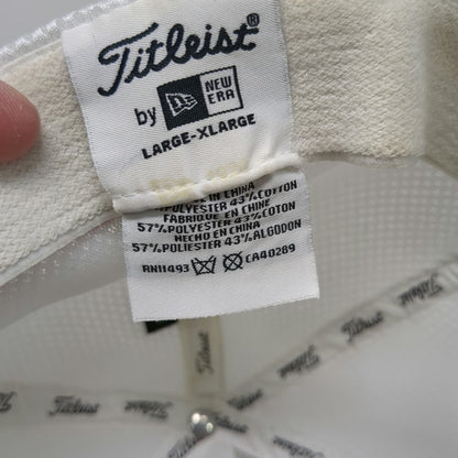 Titleist Baseball Cap White XL Pro V1 FootJoy Mesh Back Fitted Hat New Era
