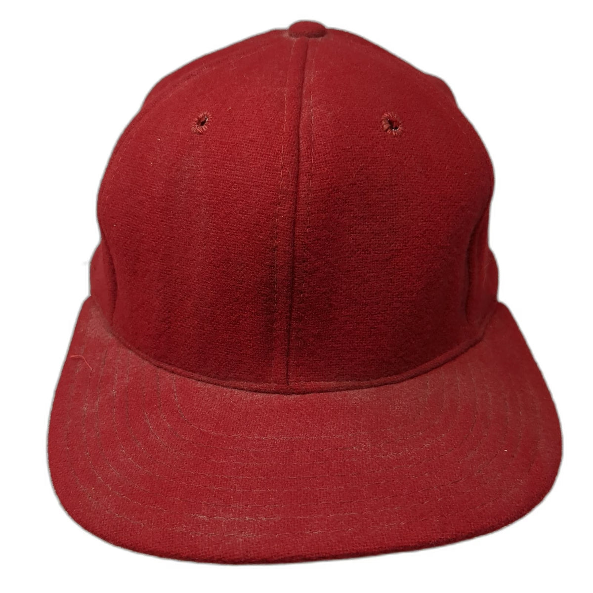 AJD Baseball Cap Red One Size Fitted Blank Green Underbrim Wool Pro-Cap Hat