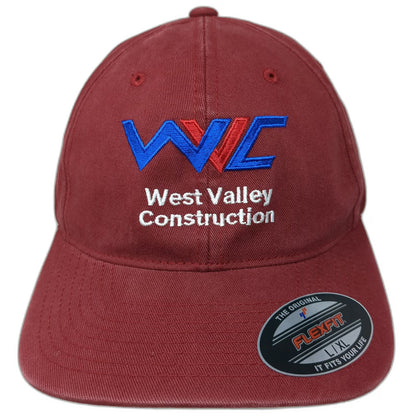 Port Authority Baseball Cap Red XL West Valley Construction WVC Flexfit Hat