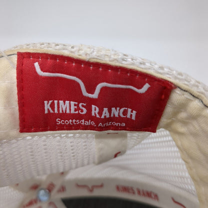 Kimes Ranch Snapback Mesh Back Trucker Hat Blue One Size Leather Patch