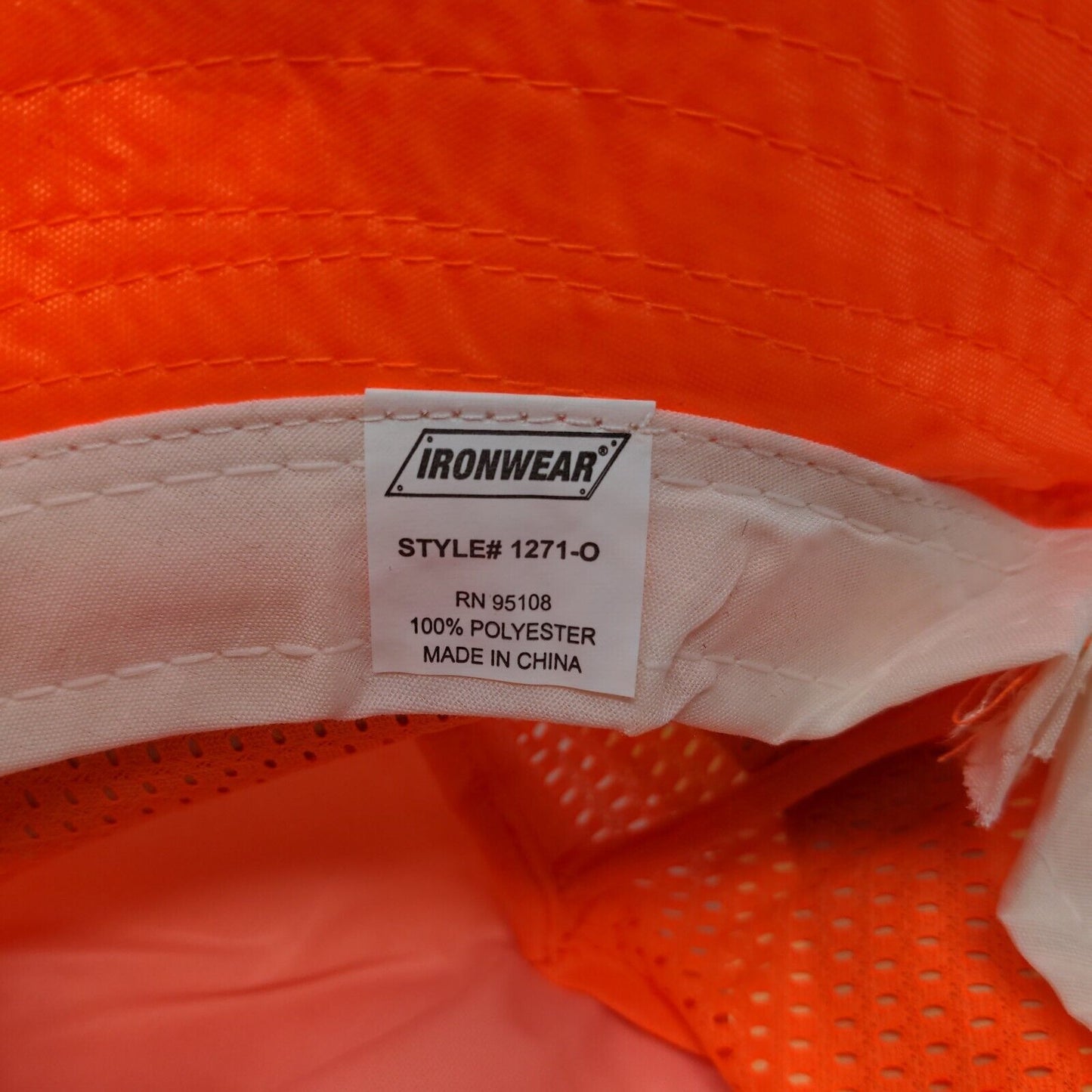 Ironwear Men's Boonie Hat Orange Reflective Safety 100% Polyester