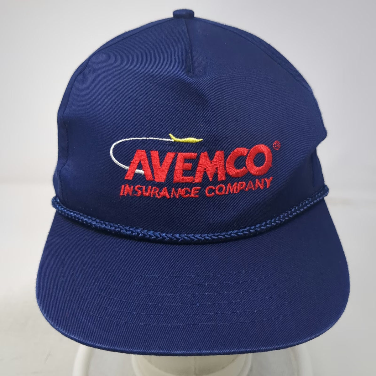 Avemco Insurance Company 5 Panel Blue One Size Rope Snapback Airplane Hat Cotton
