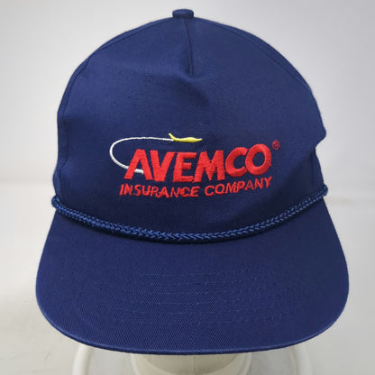 Avemco Insurance Company 5 Panel Blue One Size Rope Snapback Airplane Hat Cotton
