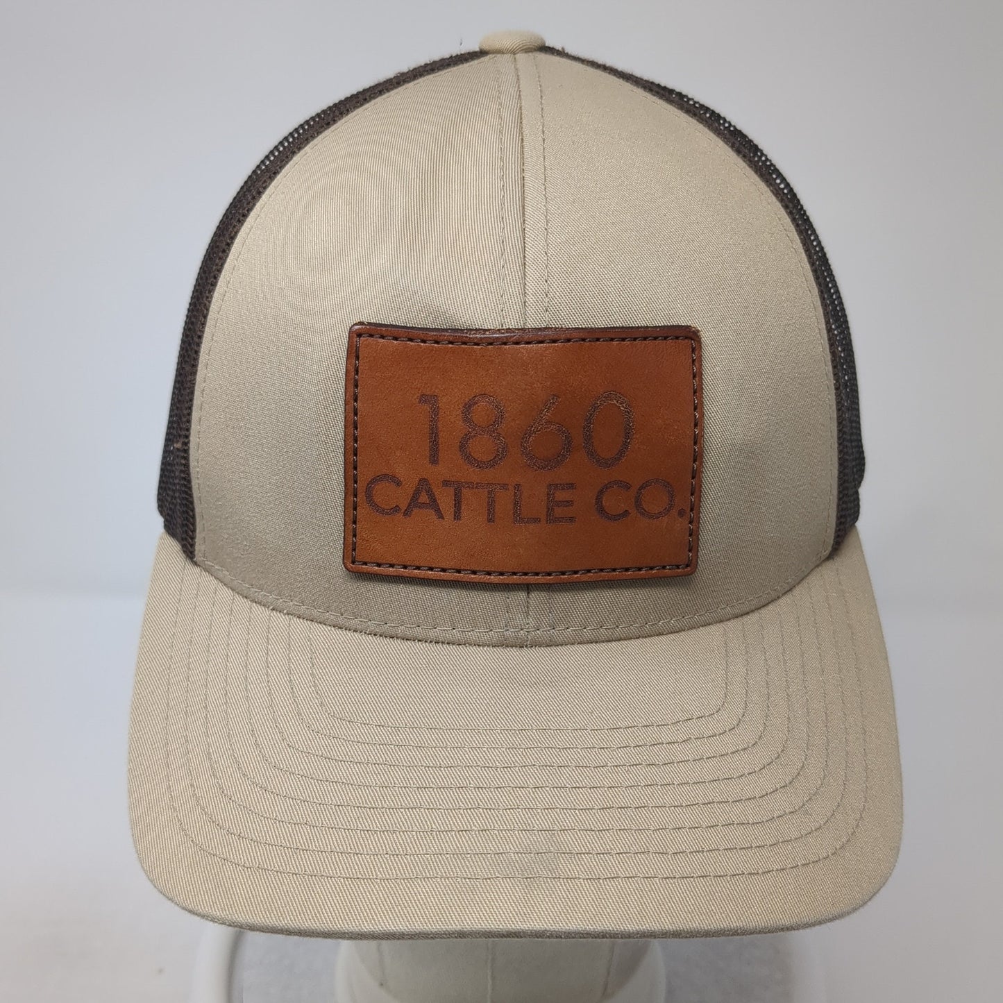 1860 Cattle Co. Patch Snapback Trucker Hat Brown One Size Mesh Back
