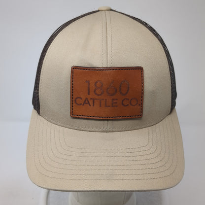 1860 Cattle Co. Patch Snapback Trucker Hat Brown One Size Mesh Back