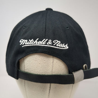 Brooklyn Nets NBA Mitchell & Ness Black One Size Hat Cap Flat Brim Slideback