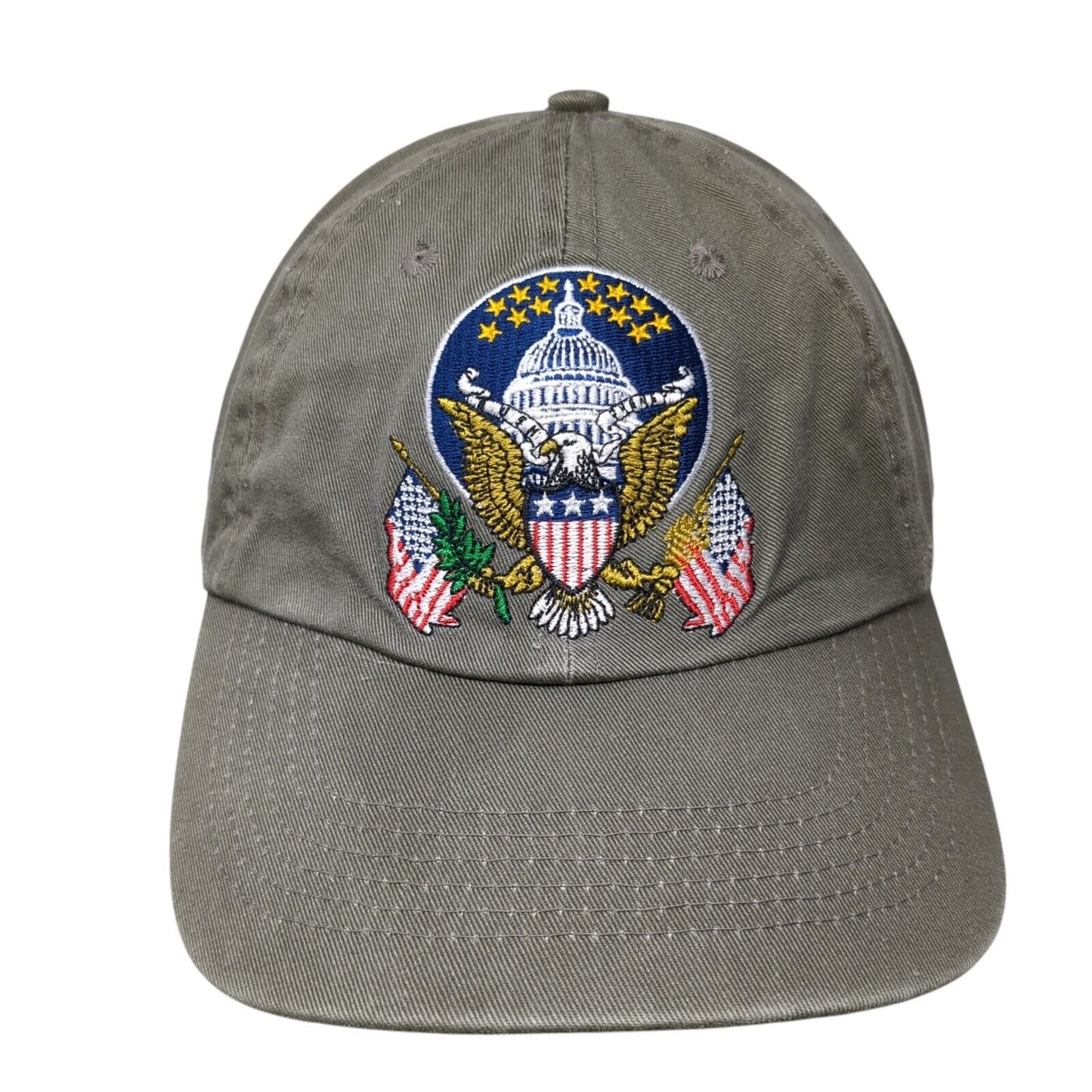 American Eagle Wadshington DC Slideback Hat Brown OS Adjustable Embroidered