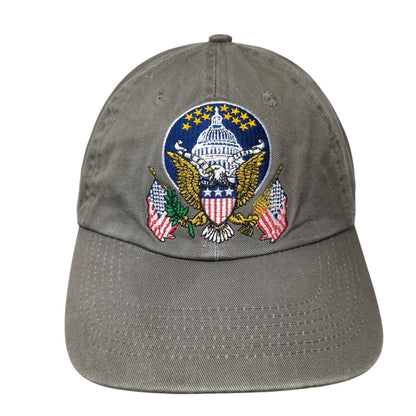 American Eagle Wadshington DC Slideback Hat Brown OS Adjustable Embroidered