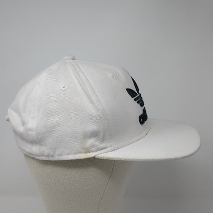 Adidas Snapback Hat White One Size Adjustable Embroidered Trefoil 6 Panel