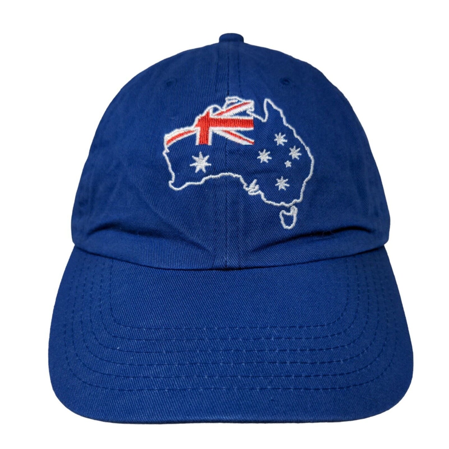 Australia Flag Map Slideback Hat Blue One Size Embroidered Adjustable