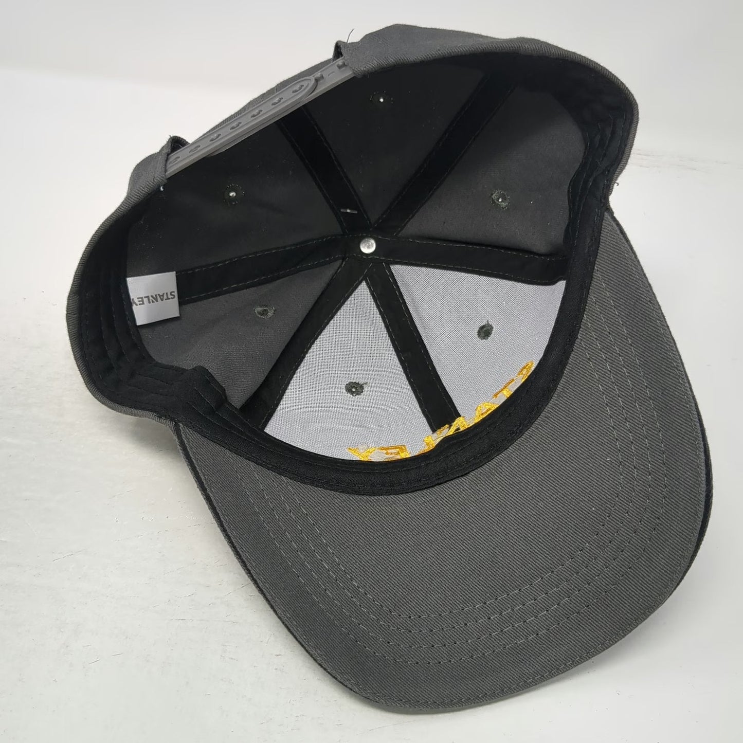 Stanley Snapback Hat Gray One Size Embroidered Adjustable Construction Tool Logo