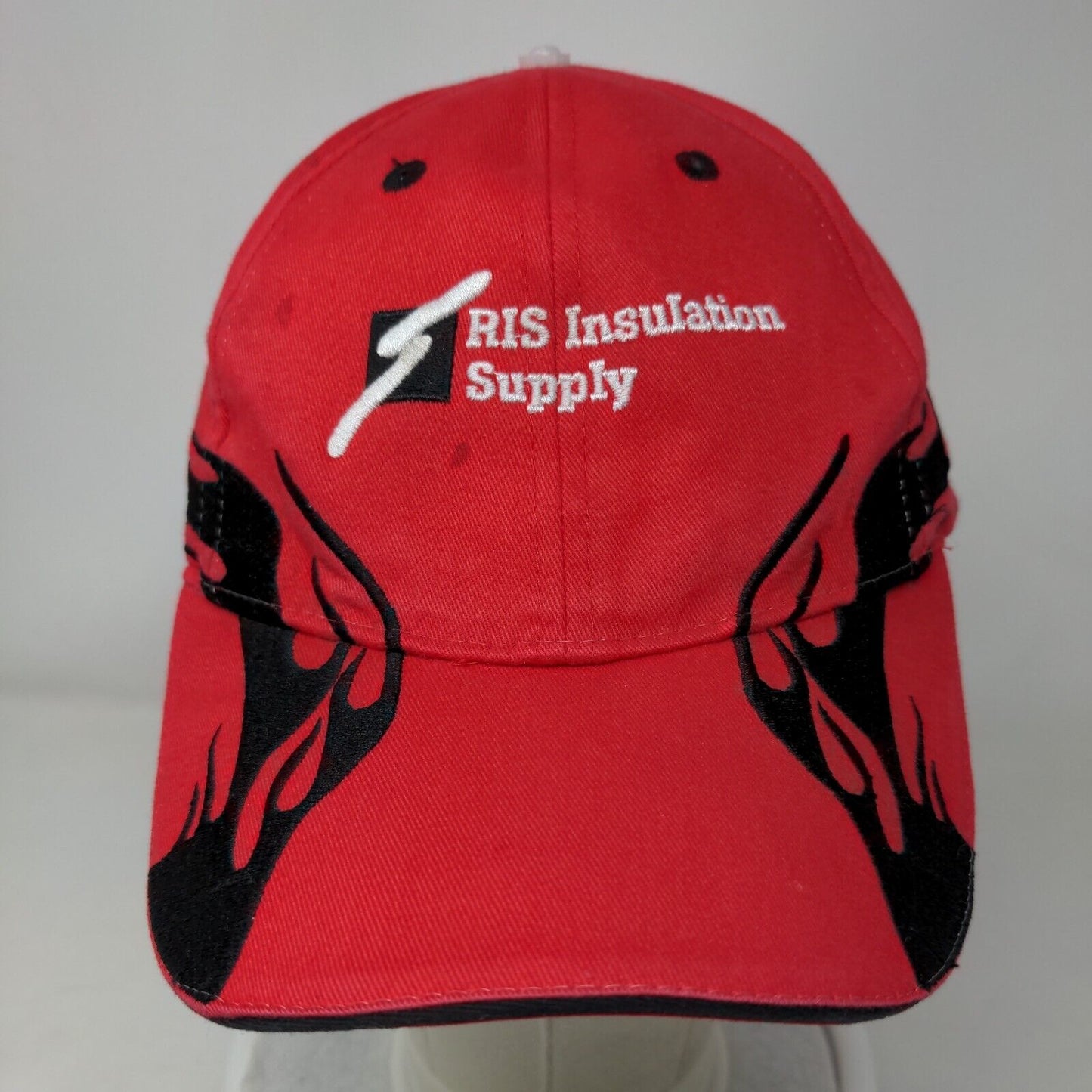 RIS Insulation Supply Flame Strapback Hat Red OSFM Embroidered Otto