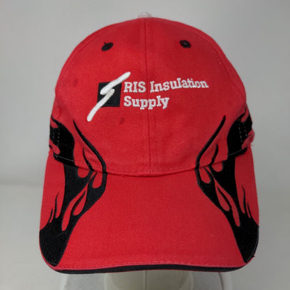 RIS Insulation Supply Flame Strapback Hat Red OSFM Embroidered Otto