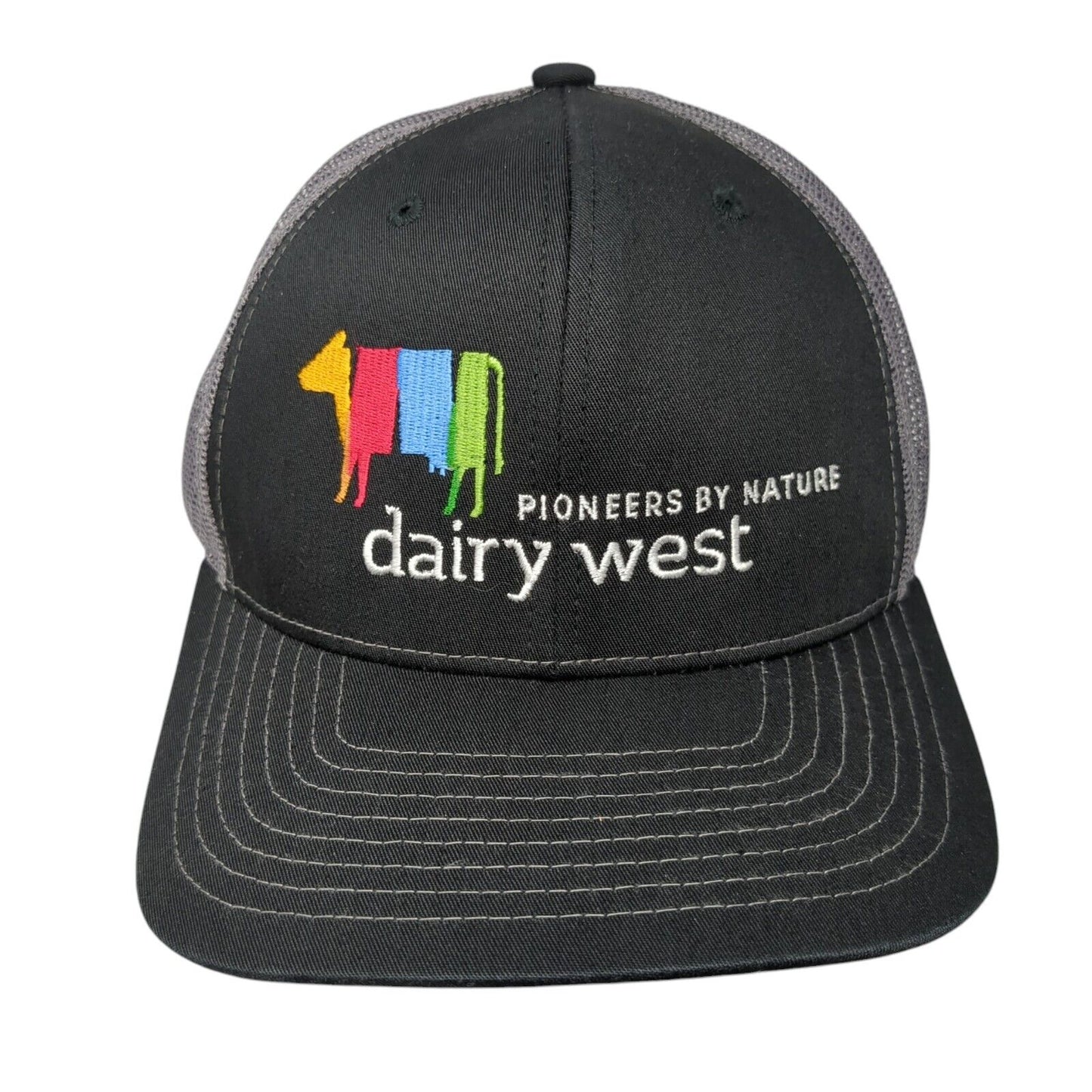 Dairy West Pioneers by Nature Trucker Hat Black One Size Mesh Back