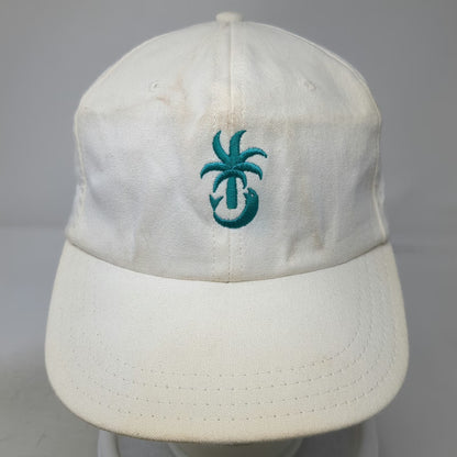 Town Talk Baseball Cap White One Size Palm Tree Dolphin Green Undervisor Hat