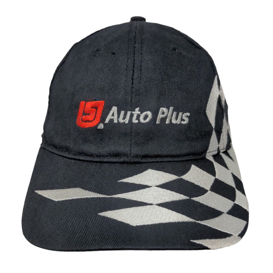 Auto Plus Strapback Hat Black One Size Adjustable Embroidered Head To Toe