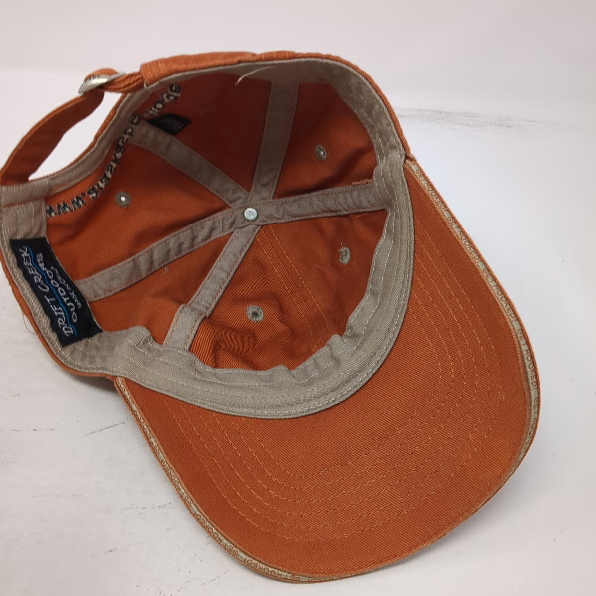 Drift Creek Baseball Cap Orange One Size Sportsmans Cove Lodge Alaska Salmon Hat