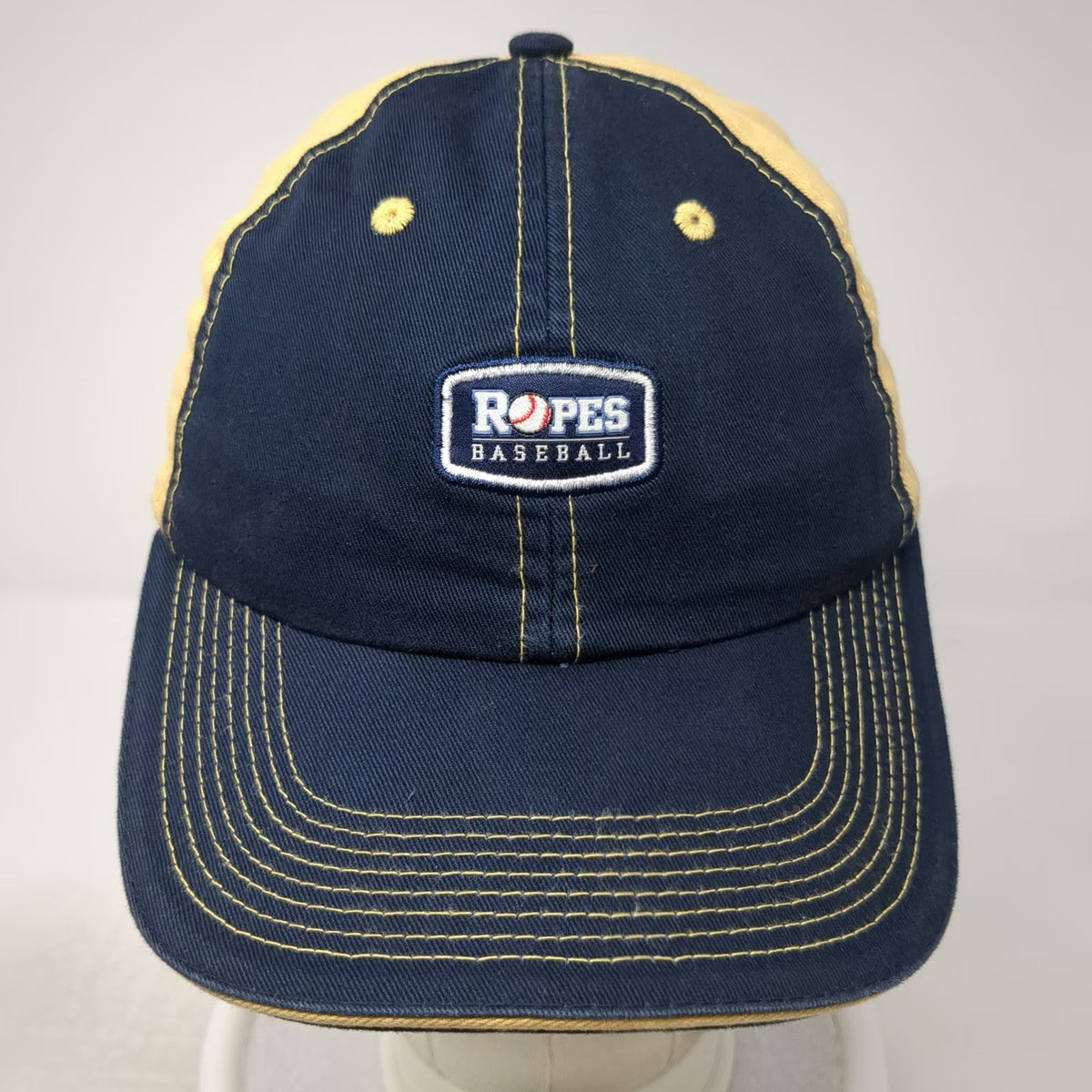 Ahead Baseball Cap Blue Yellow XL Ropes Baseball Hat Contrast Stitching