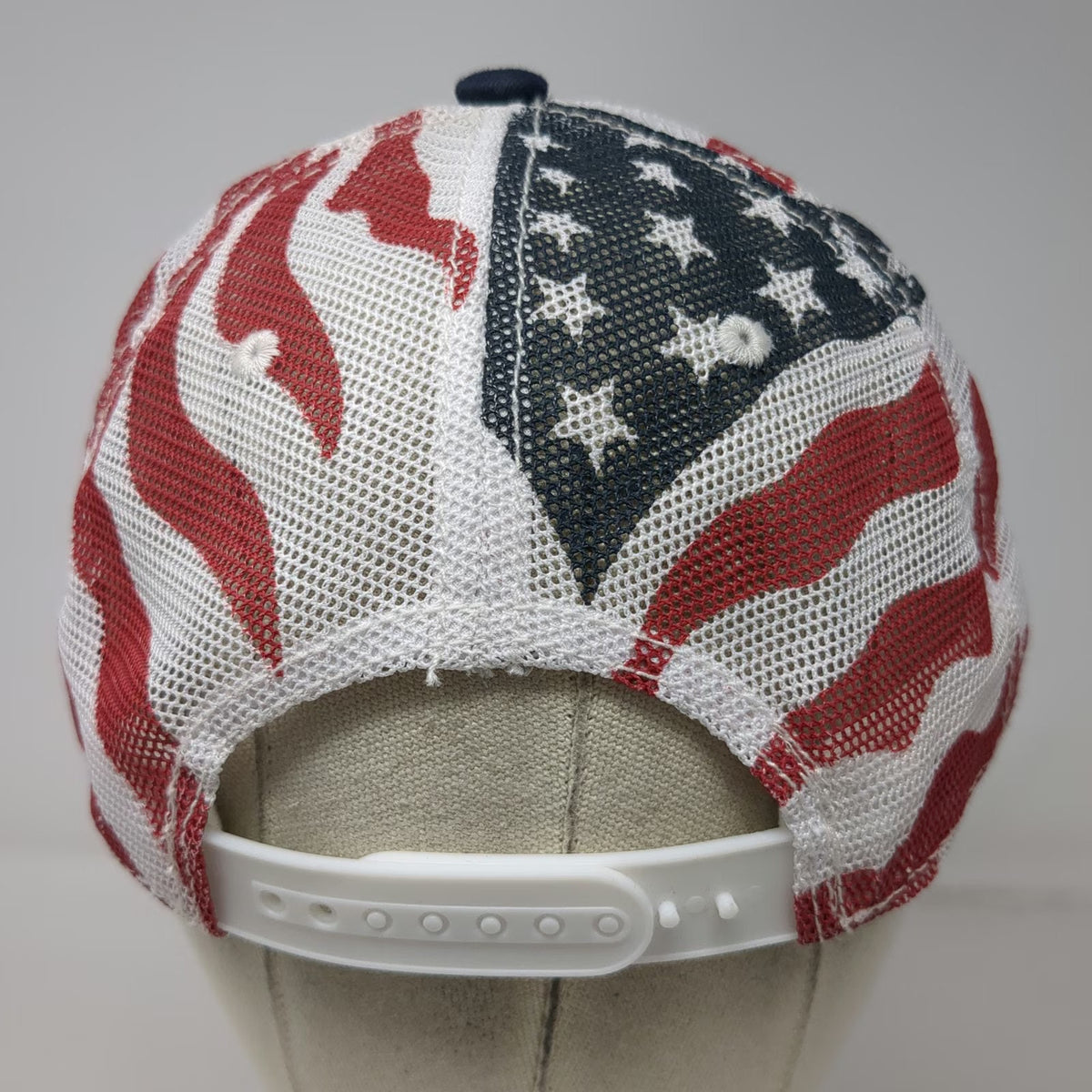 General Tire Blue Trucker Hat One Size USA American Flag Mesh Back Snapback