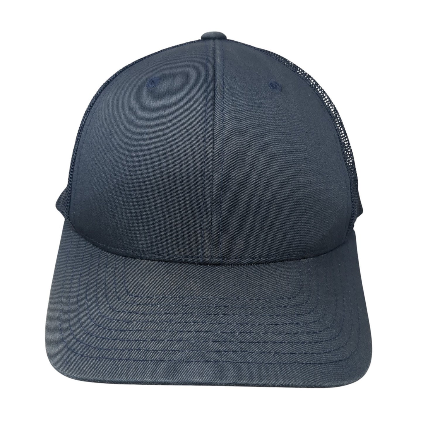 The Classics Yupoong Snapback Trucker Hat Blue OS Adjustable Mesh Back Blank