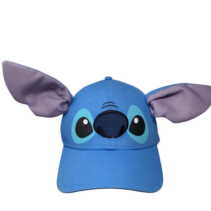 Stitch Ear Strapback Hat Blue One Size Adjustable Vent Holes Disney