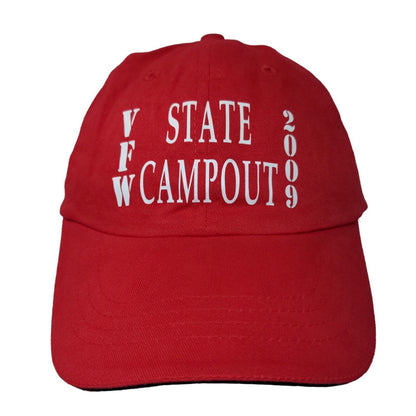 Otto Men's Strapback Hat Red OSFM VFW State Campout 2009 Graphic